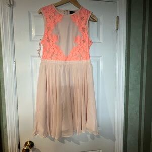 Ted Baker Coral and Cream Dress